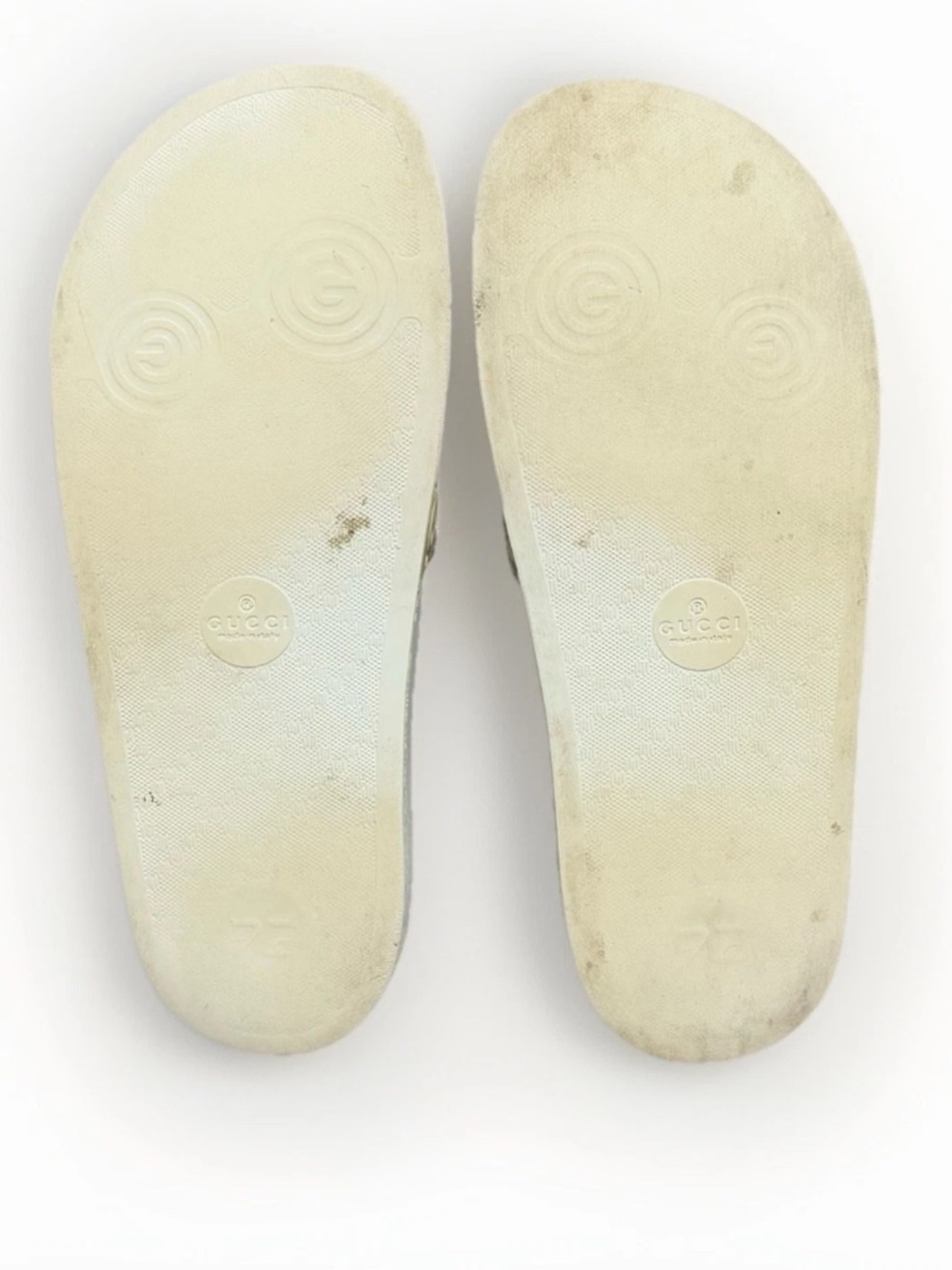 Authentic Gucci White Tiger Monogram Rubber Slide Sandals - Women's 8 - Picture 5 of 5